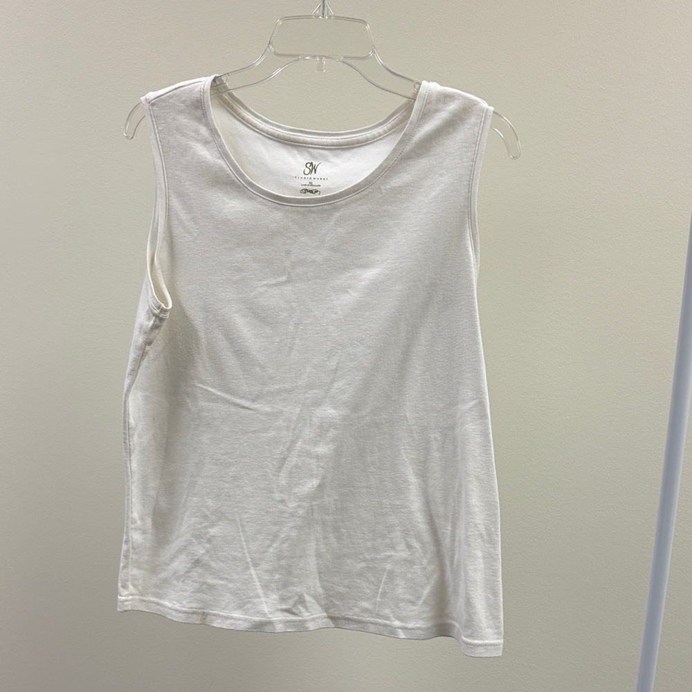 Studio Works Classic White Tank Top